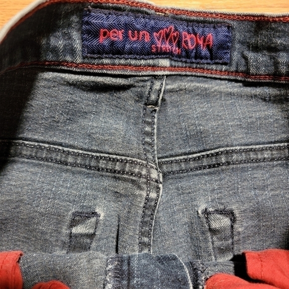 𝅺Marks & Spencer Per Una Roma Dark Blue Denim Bootcut Jeans Size 12 - Picture 7 of 13